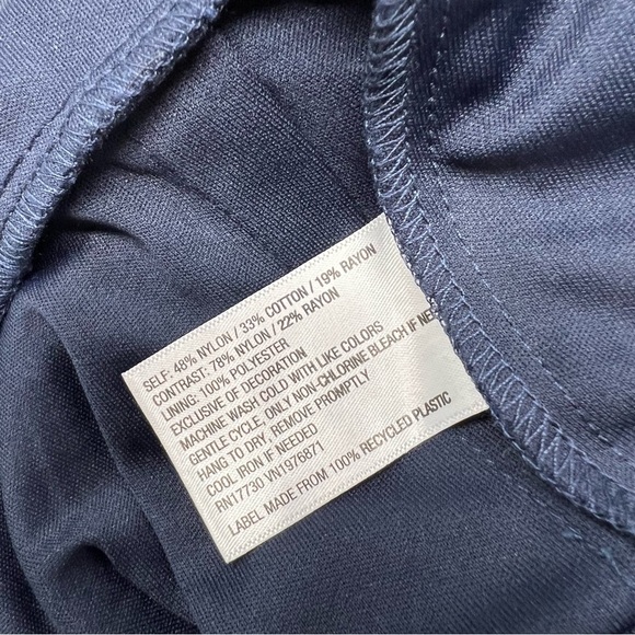 Xhilaration Lace short sleeve Romper navy blue size Large - Picture 10 of 15